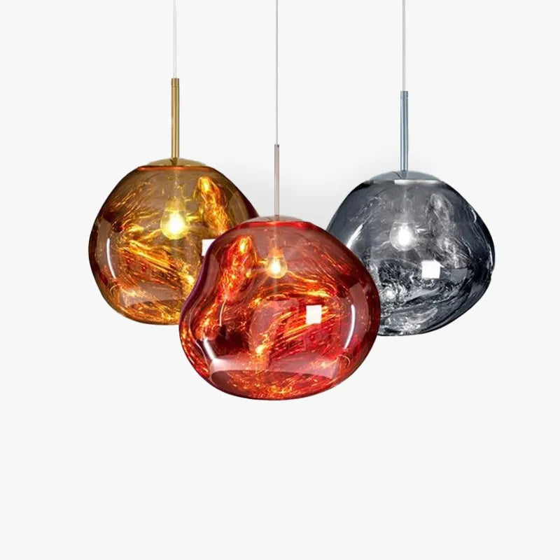 Suspension Moderne en Verre Coloré Irregulier