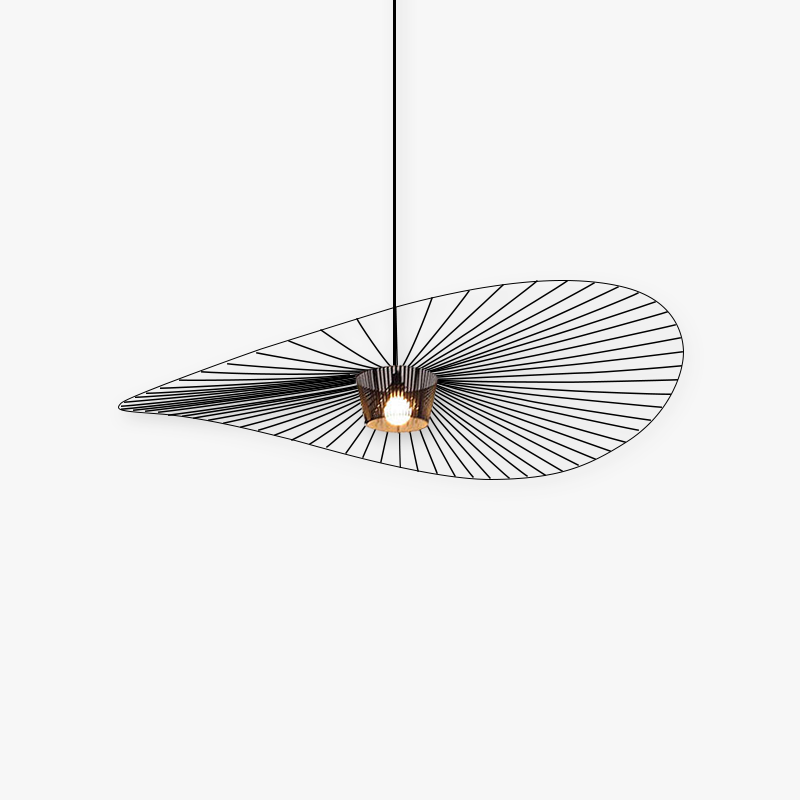 Suspension Vague Moderne Tissu Noir/Marron/Doré/Blanc