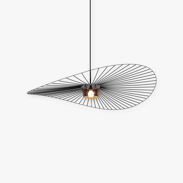 Suspension Vague Moderne Tissu Noir/Marron/Doré/Blanc