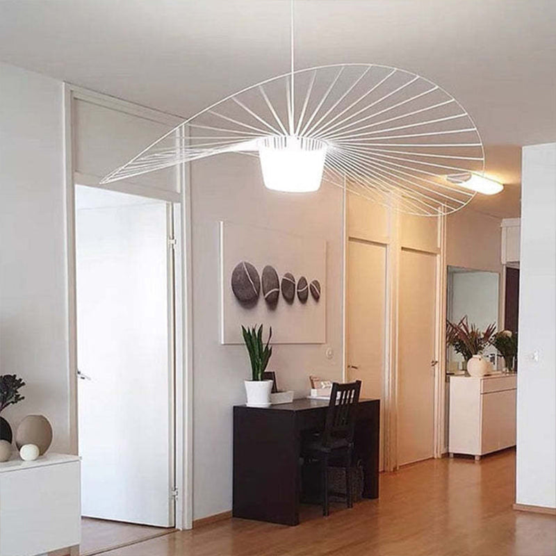Suspension Vague Moderne Tissu Noir/Marron/Doré/Blanc