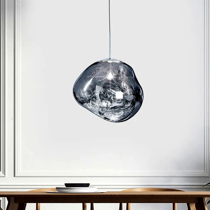 Suspension Moderne en Verre Coloré Irregulier
