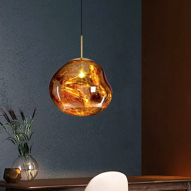 Suspension Moderne en Verre Coloré Irregulier