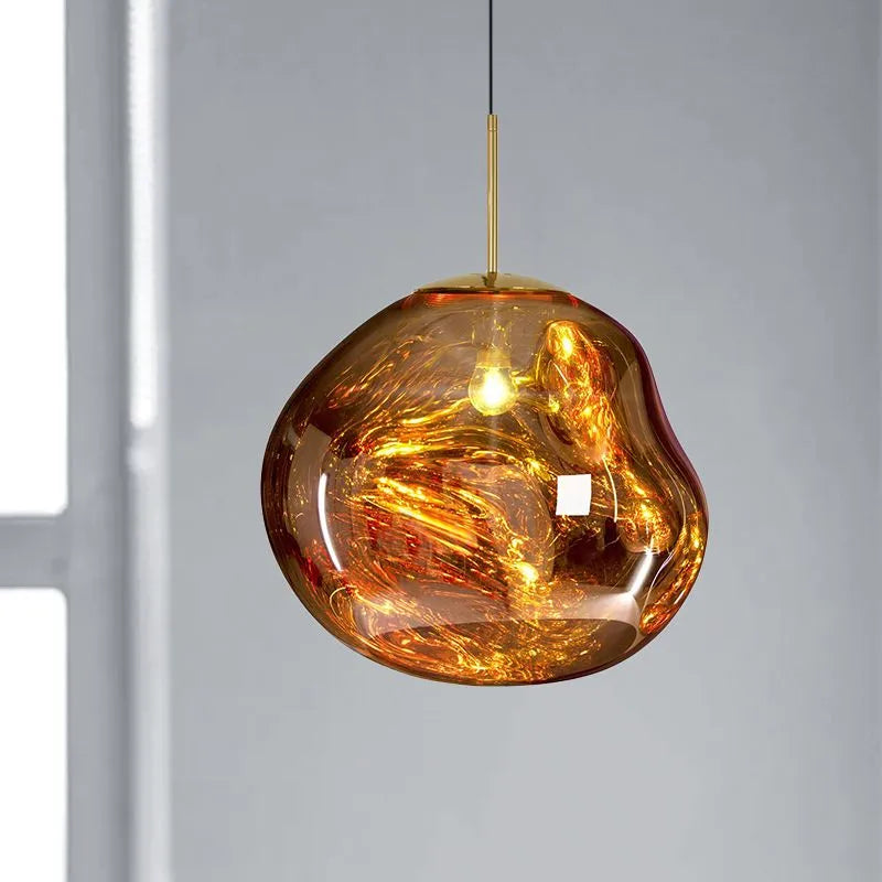 Suspension Moderne en Verre Coloré Irregulier