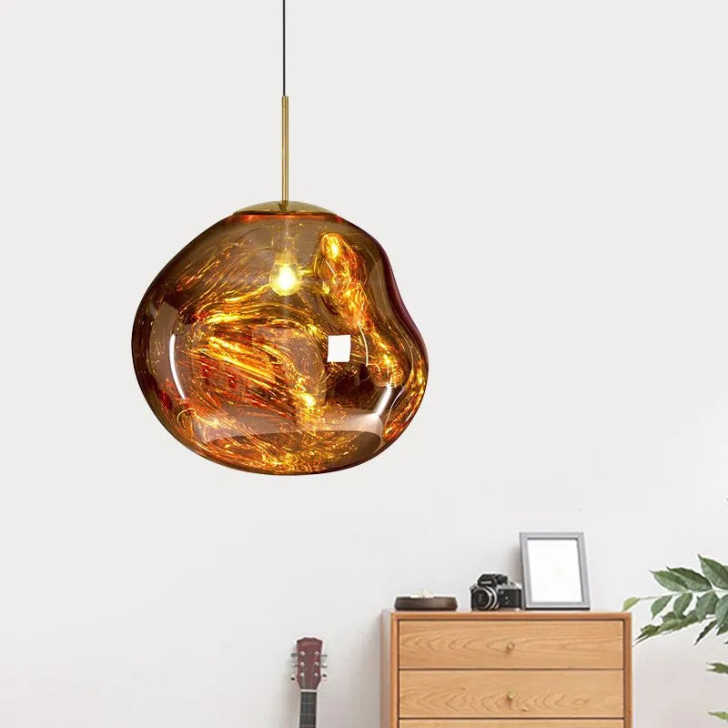 Suspension Moderne en Verre Coloré Irregulier