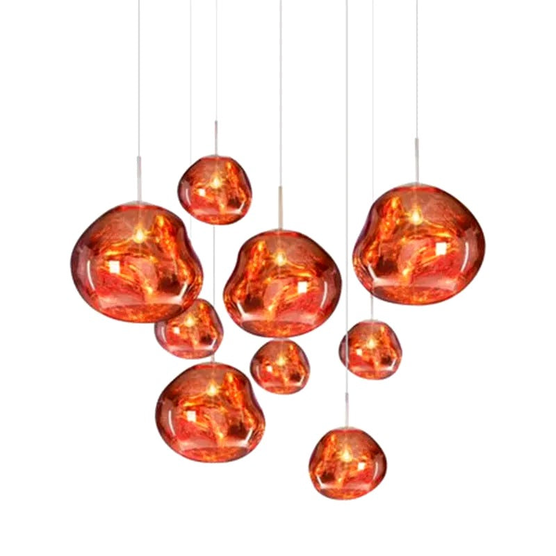 Suspension Moderne en Verre Coloré Irregulier