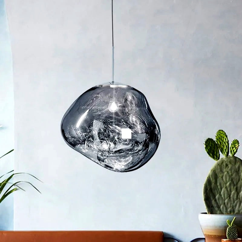Suspension Moderne en Verre Coloré Irregulier