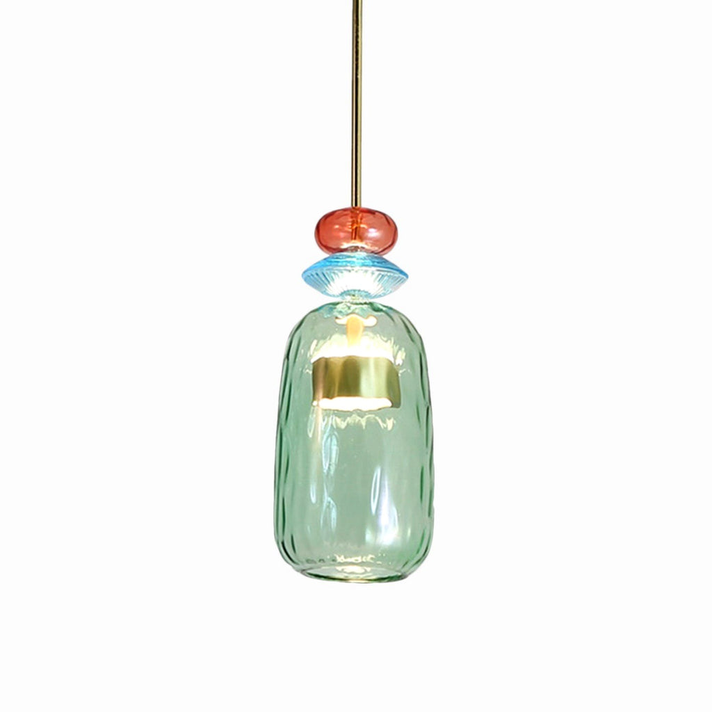 Suspension Design à LED en Verre Coloré