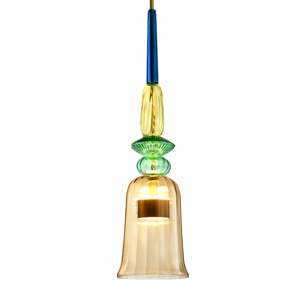 Suspension Design à LED en Verre Coloré