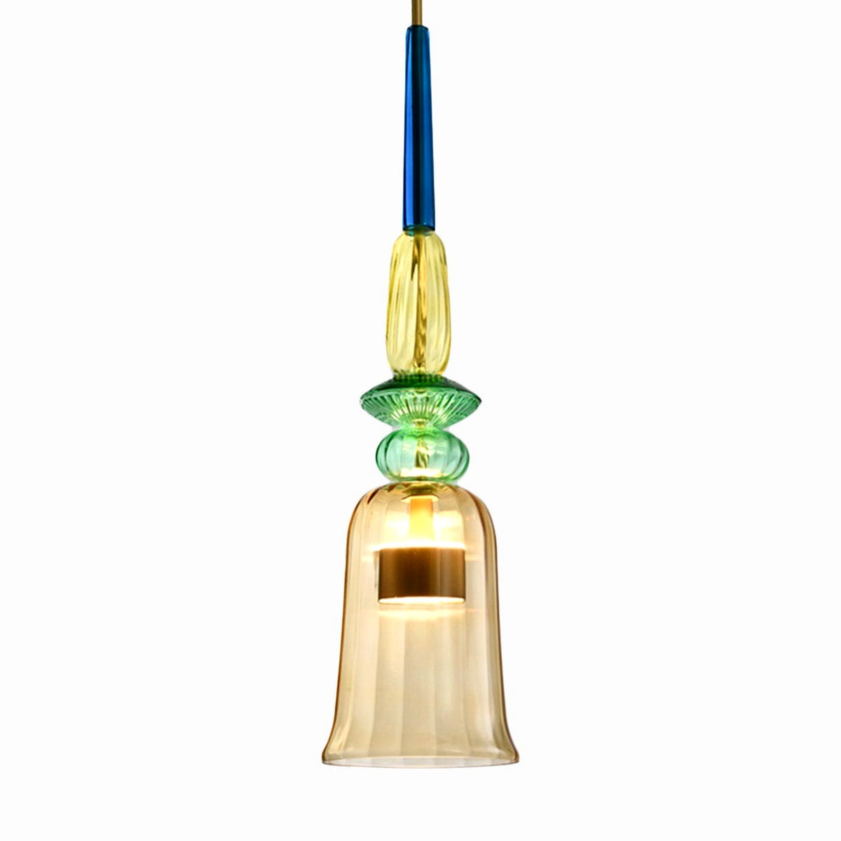 Suspension Design à LED en Verre Coloré