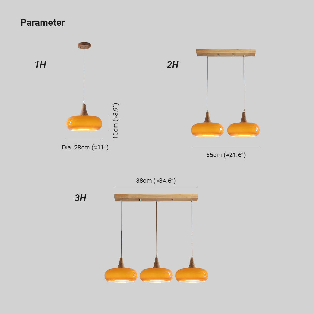 Suspension Bois 1/2/3 Lampes