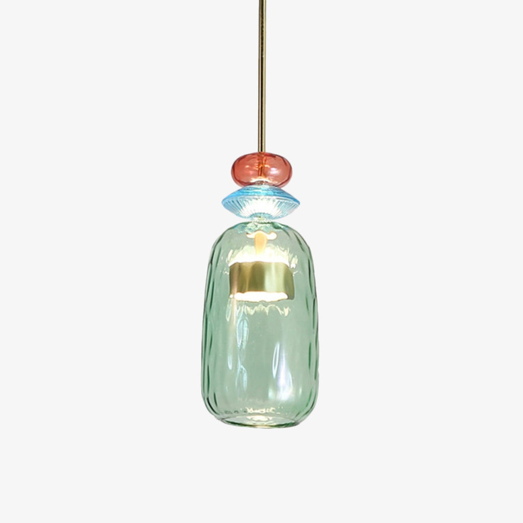 Suspension Design à LED en Verre Coloré