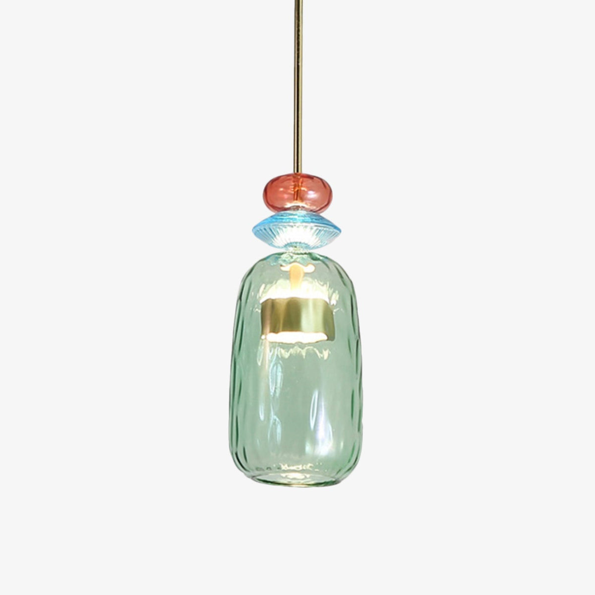 Suspension Design à LED en Verre Coloré