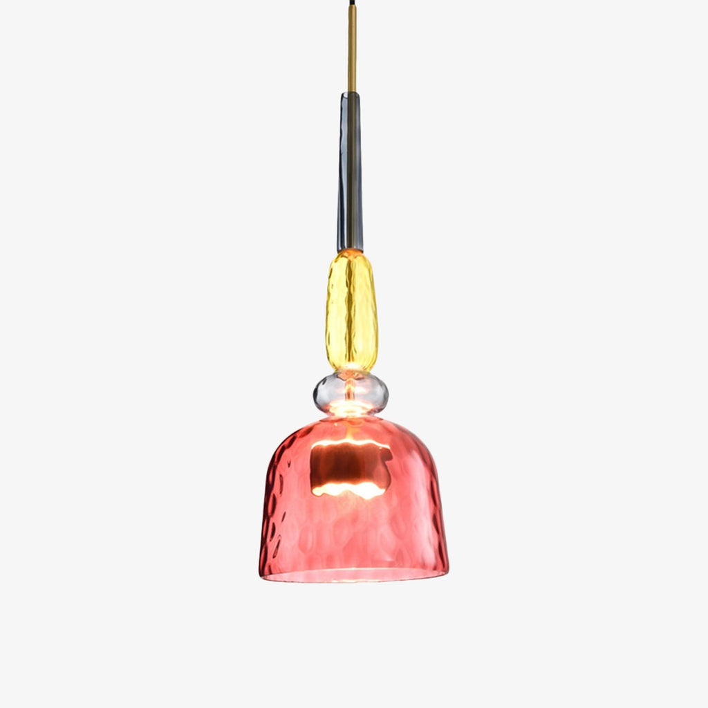 Suspension Design à LED en Verre Coloré