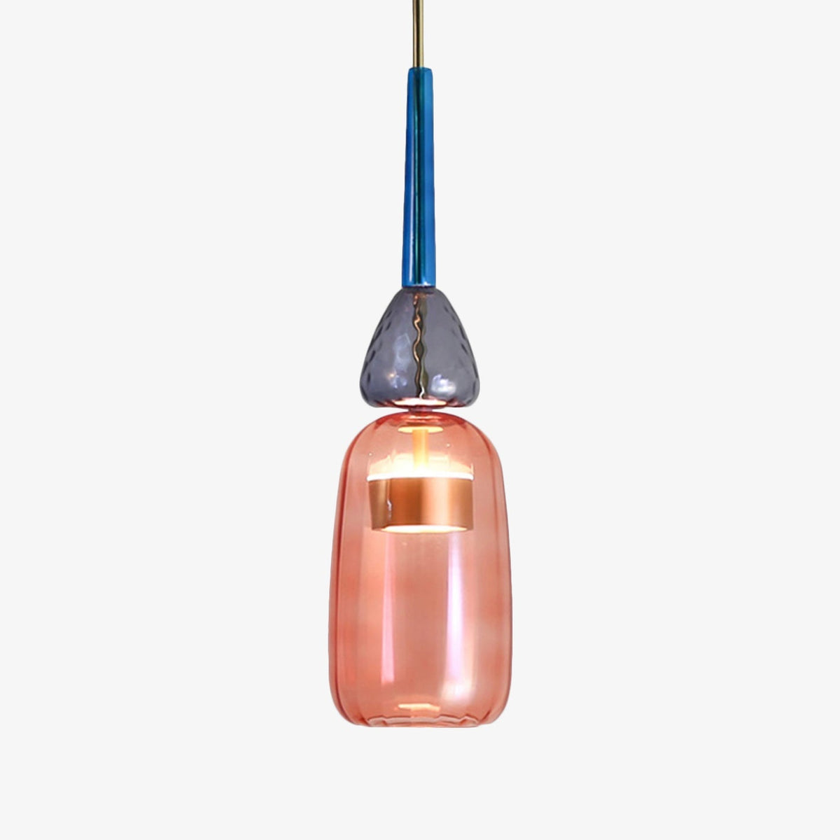 Suspension Design à LED en Verre Coloré