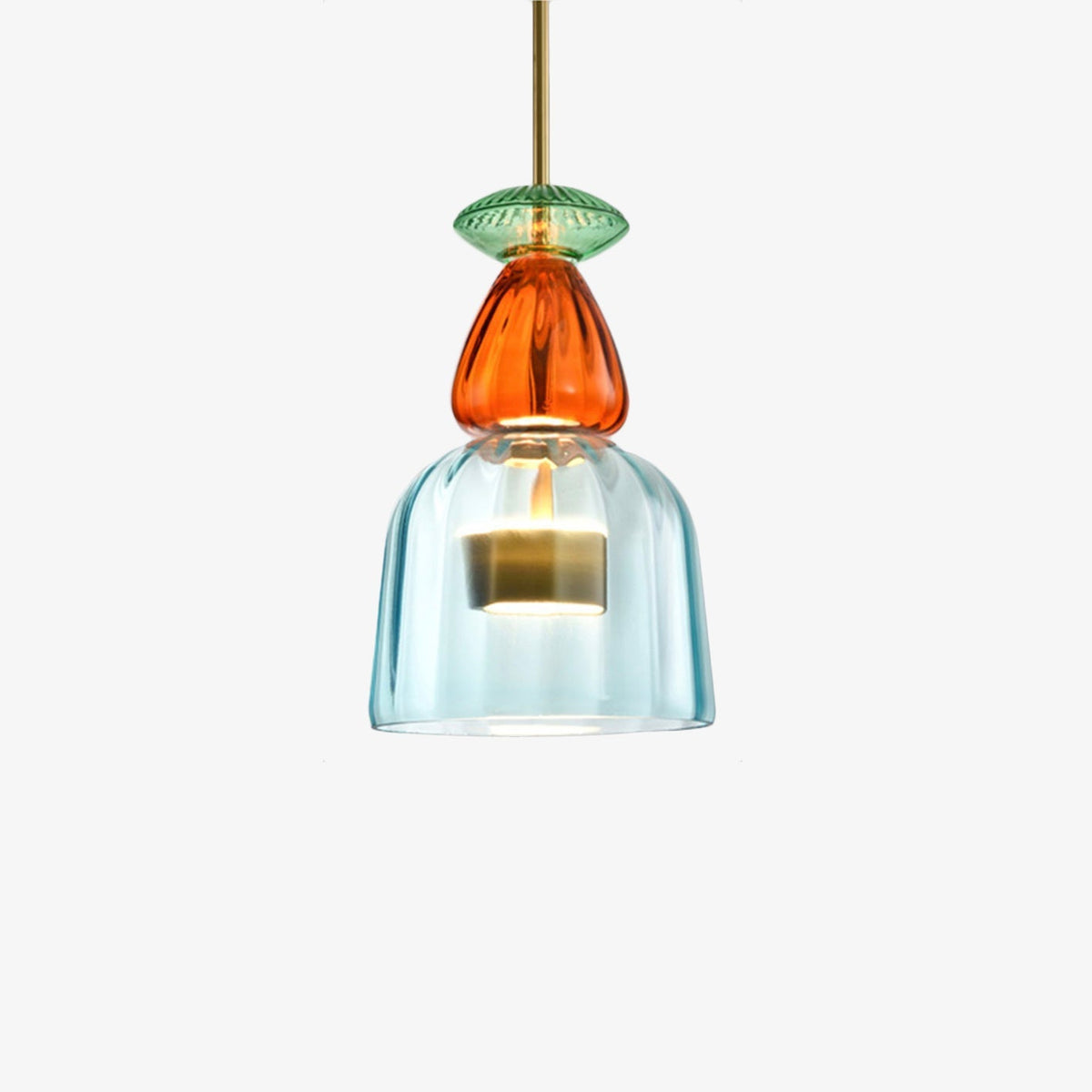 Suspension Design à LED en Verre Coloré