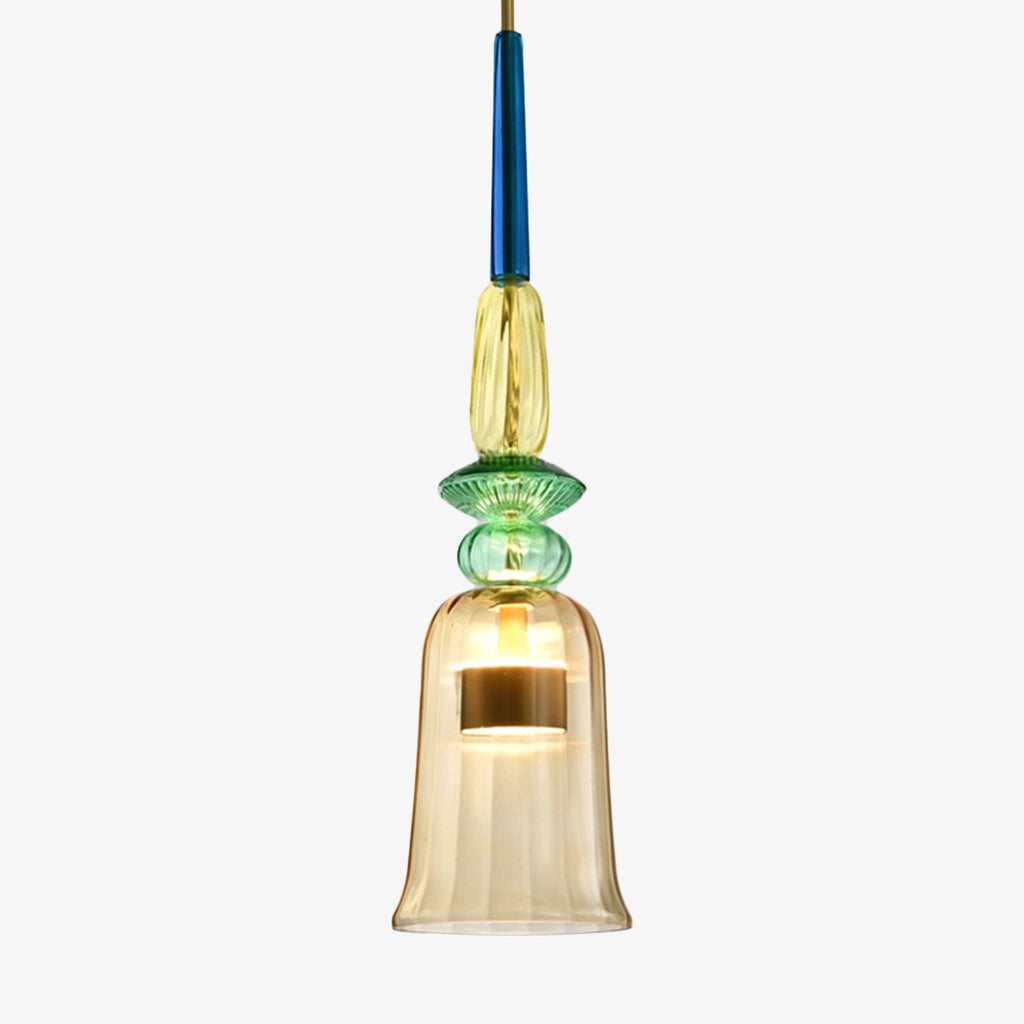 Suspension Design à LED en Verre Coloré