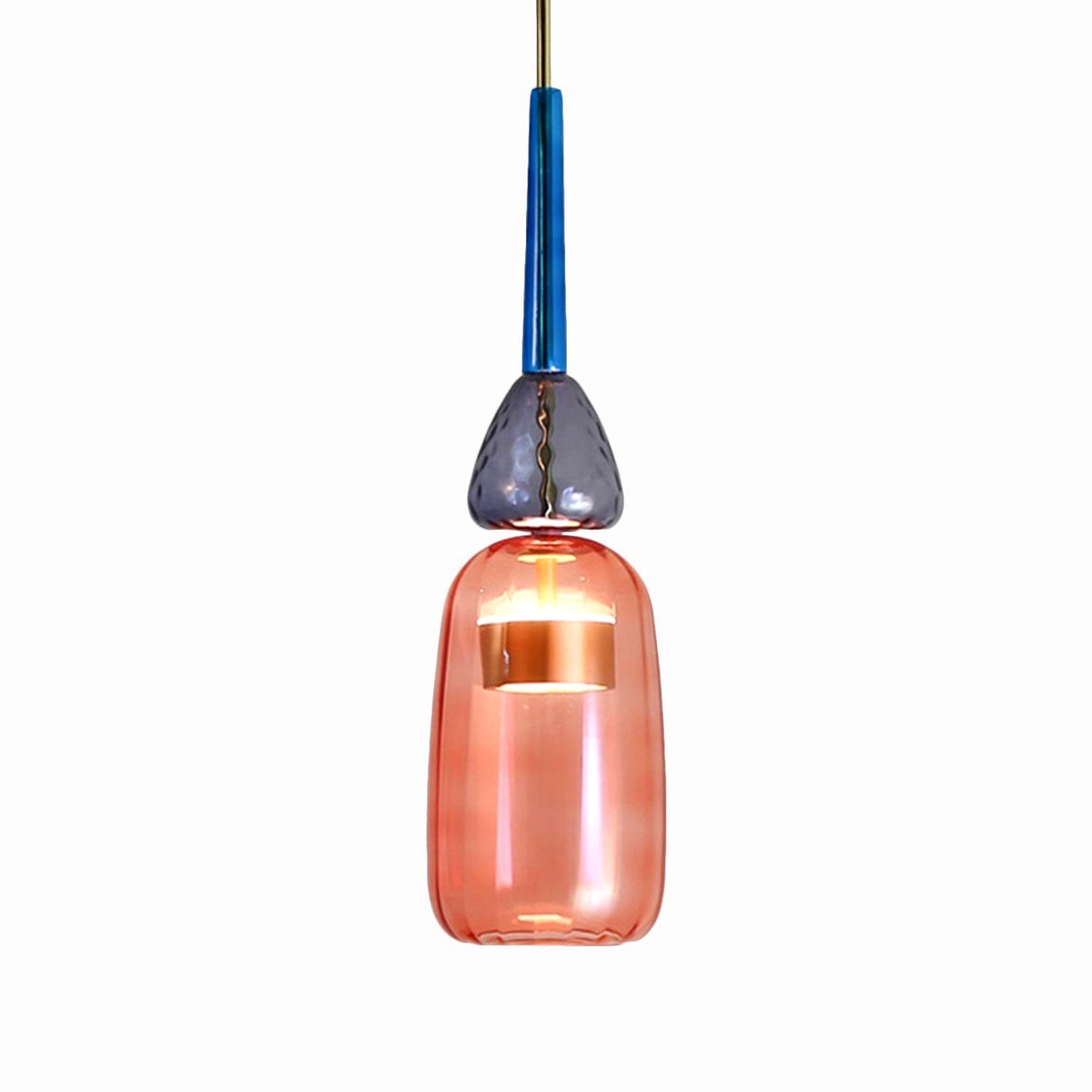 Suspension Design à LED en Verre Coloré