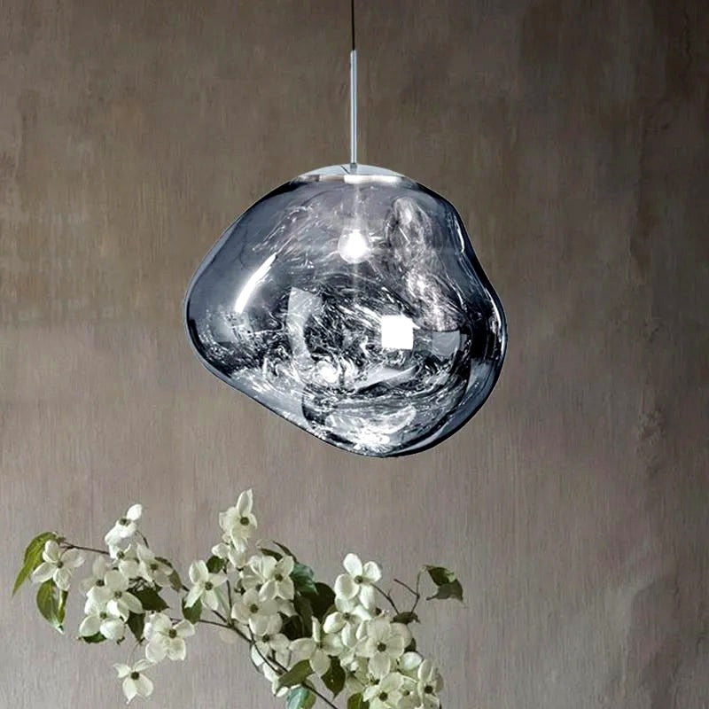 Suspension Moderne en Verre Coloré Irregulier