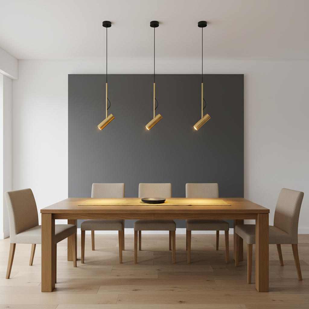 Suspension Spot Orientable et Tige Dorée