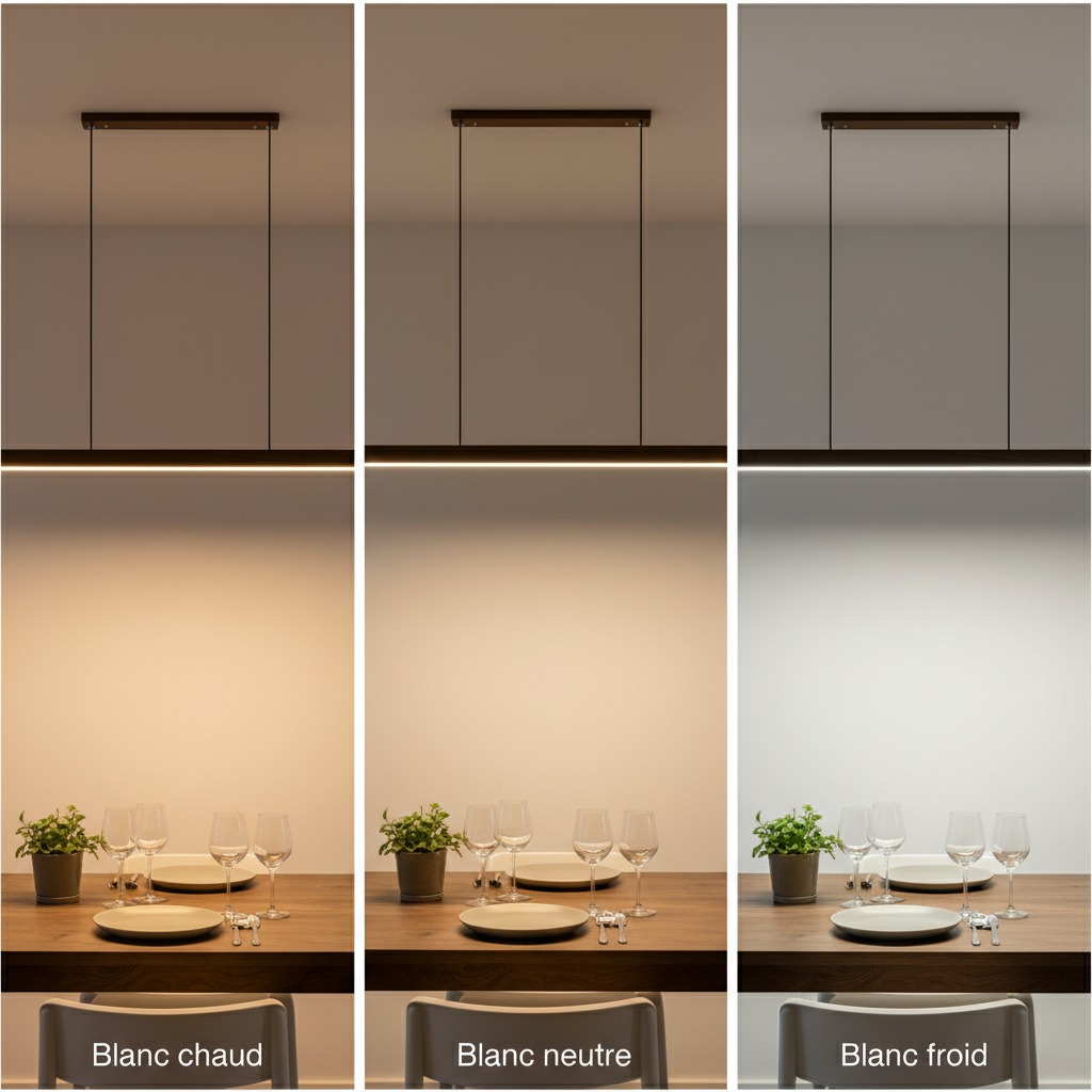 Suspension Design Moderne LED en Bois Allongé