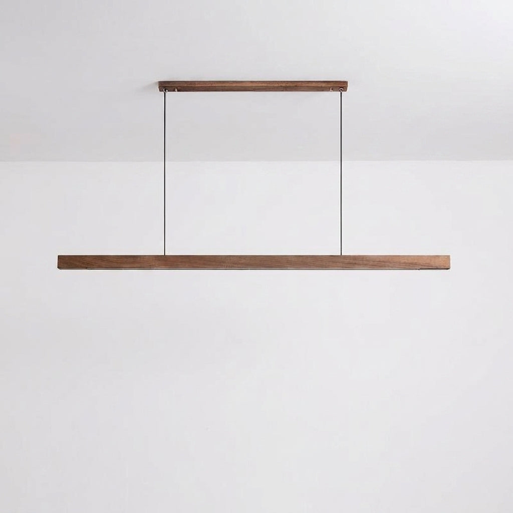 Suspension Design Moderne LED en Bois Allongé