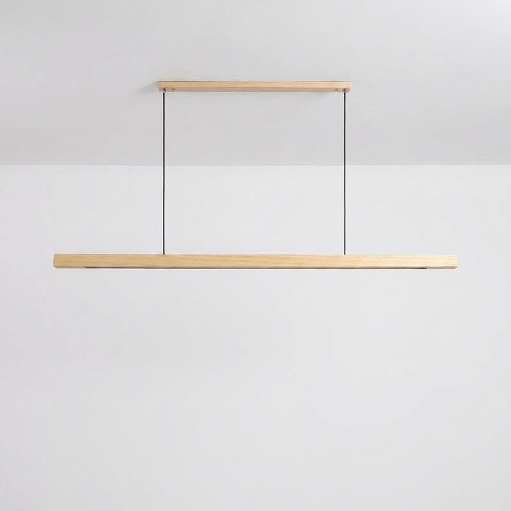 Suspension Design Moderne LED en Bois Allongé