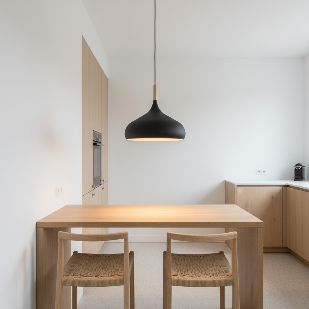 Suspension Métal Coloré et Bois Nordique