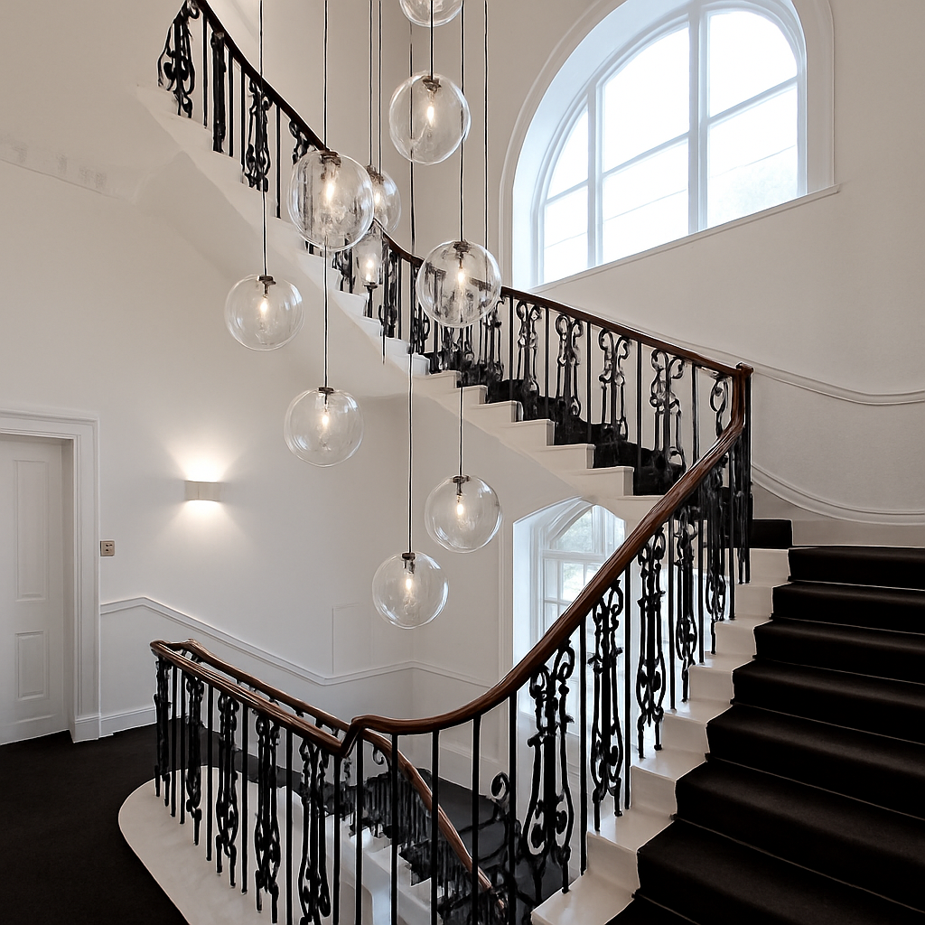 Suspension Design Boule en Verre à LED Rose doré ou Noire