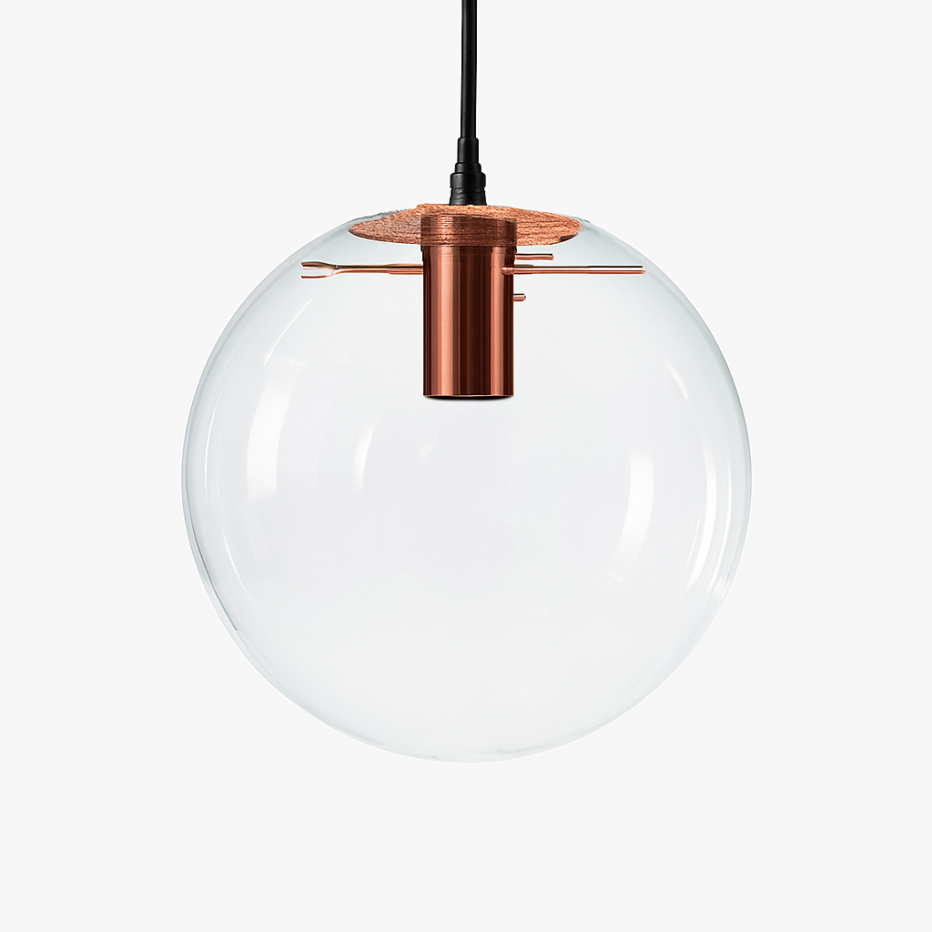 Suspension Design Boule en Verre à LED Rose doré ou Noire