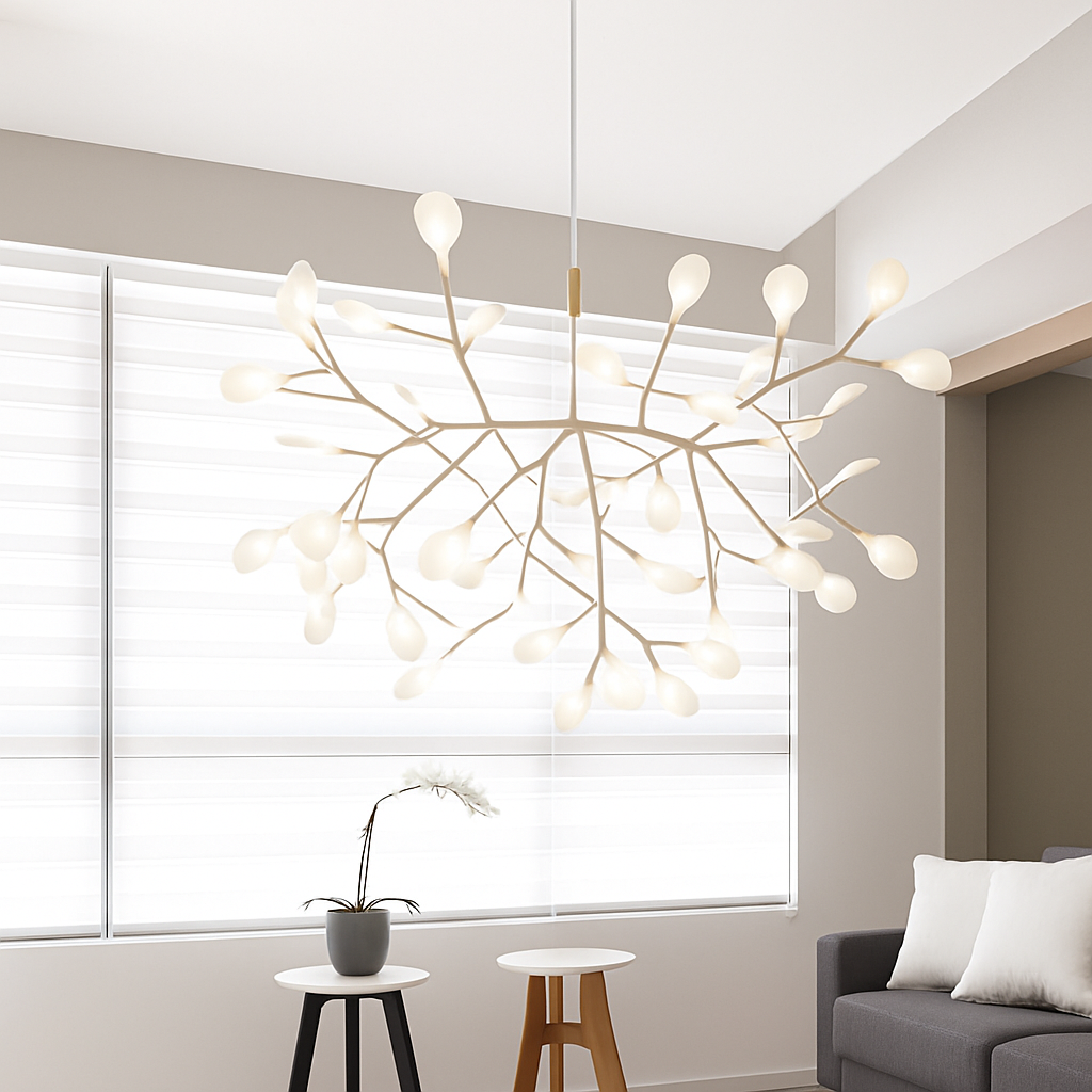 Suspension Design Moderne LED Arbre Couleur Cuivré ou Noir