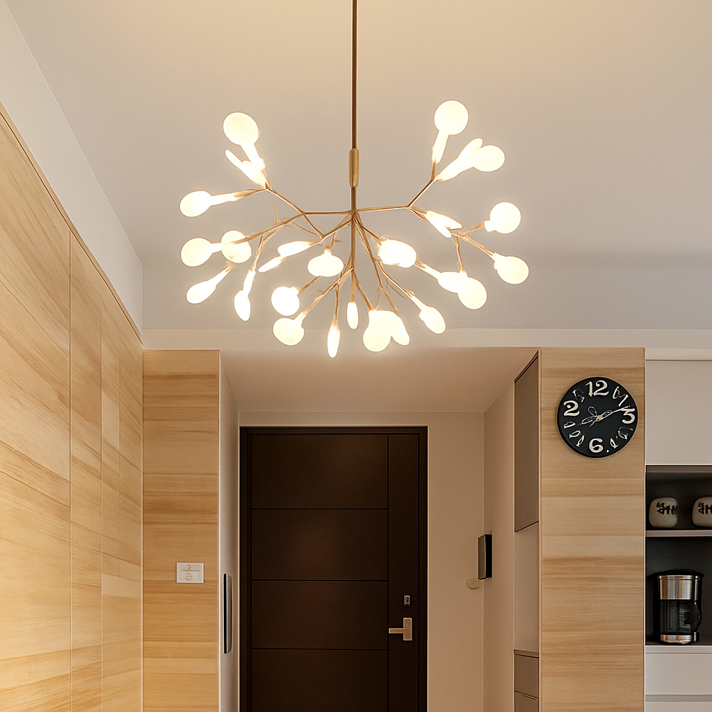 Suspension Design Moderne LED Arbre Couleur Cuivré ou Noir