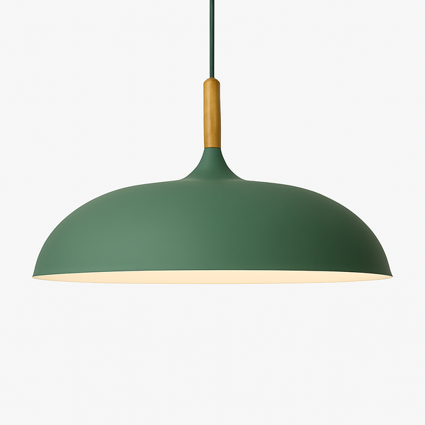 Suspension en Aluminium de Couleur et Tige en Bois