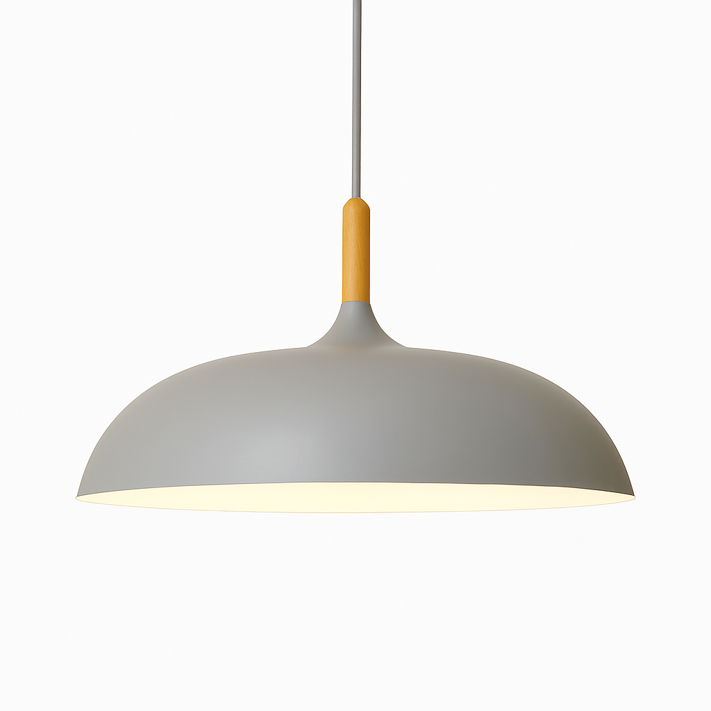Suspension en Aluminium de Couleur et Tige en Bois